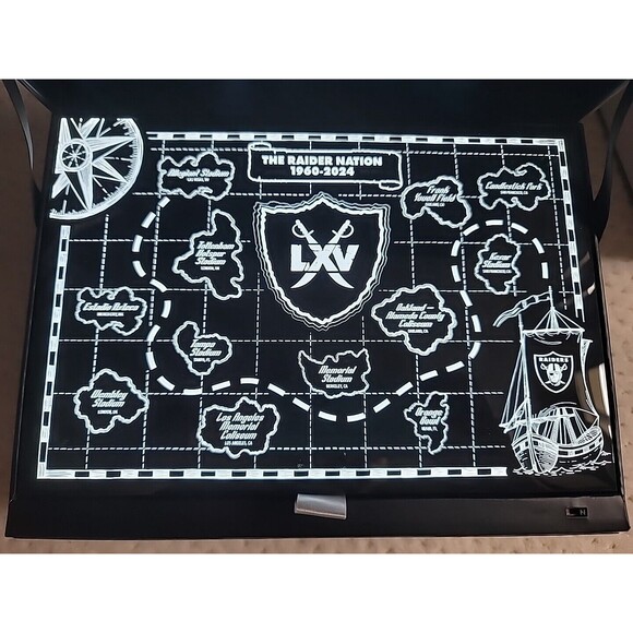 2024 Las Vegas RAIDERS Ticket Box + Light up PIRATE TREASURE Map + Towel - Picture 2 of 6